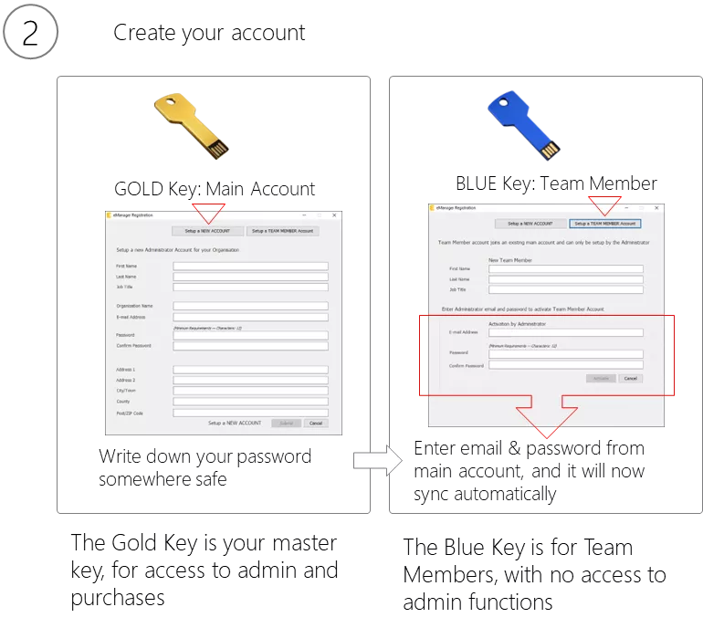 2 installation create your account