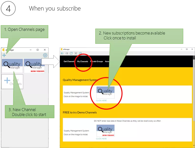 4 installation get subscription channels
